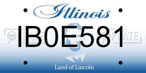 IB0E581 Illinois License Plate