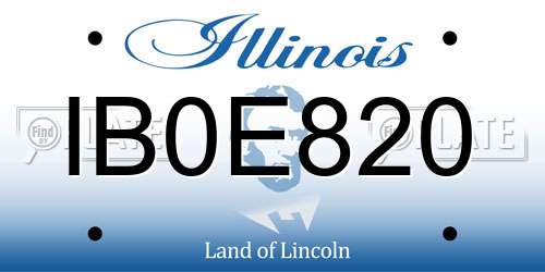 IB0E820 Illinois License Plate