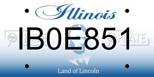 IB0E851 Illinois License Plate