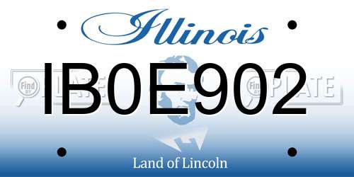 IB0E902 Illinois License Plate