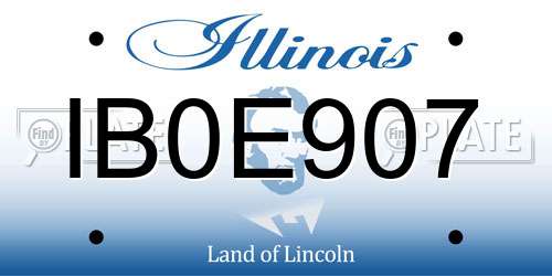 IB0E907 Illinois License Plate