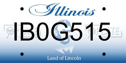 IB0G515 Illinois License Plate