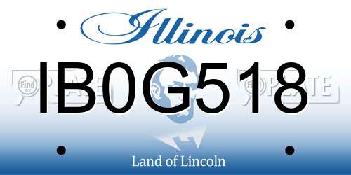 IB0G518 Illinois License Plate