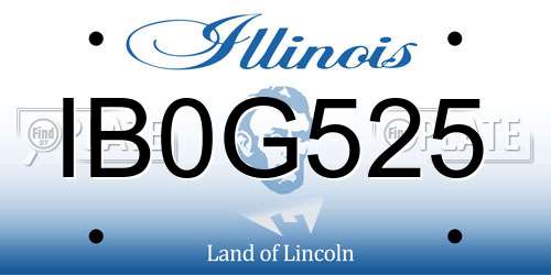 IB0G525 Illinois License Plate