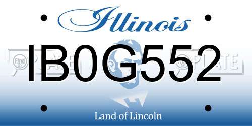 IB0G552 Illinois License Plate