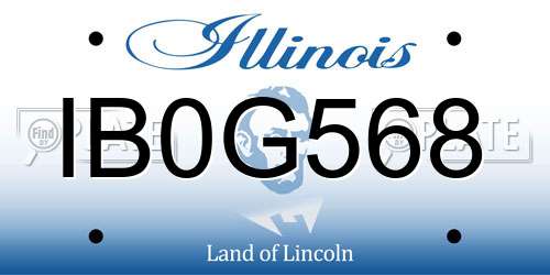 IB0G568 Illinois License Plate