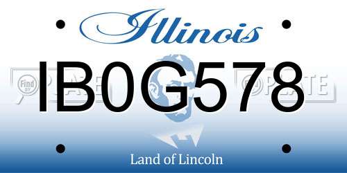 IB0G578 Illinois License Plate