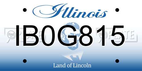 IB0G815 Illinois License Plate