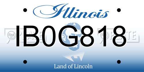 IB0G818 Illinois License Plate