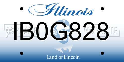 IB0G828 Illinois License Plate