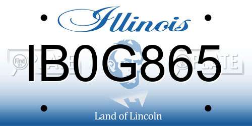 IB0G865 Illinois License Plate
