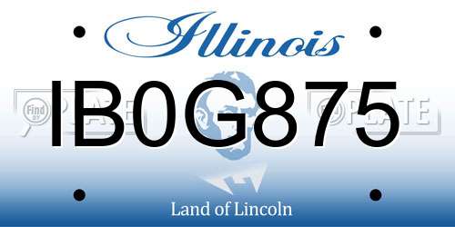 IB0G875 Illinois License Plate
