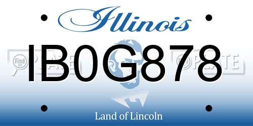 IB0G878 Illinois License Plate