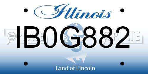 IB0G882 Illinois License Plate