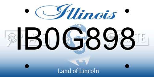 IB0G898 Illinois License Plate