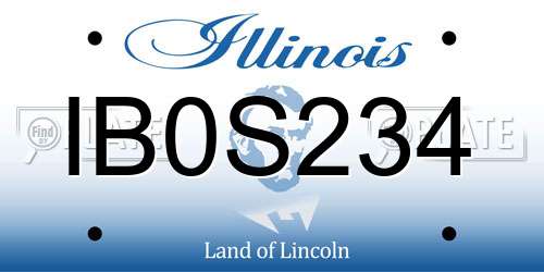 IB0S234 Illinois License Plate