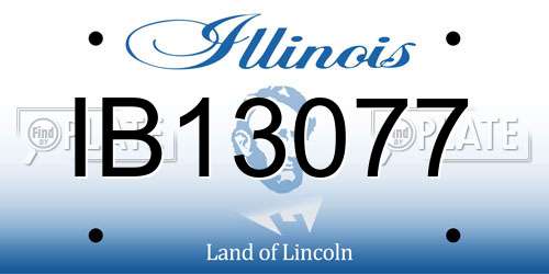 IB13077 Illinois License Plate