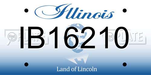 IB16210 Illinois License Plate