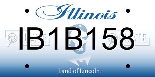 IB1B158 Illinois License Plate