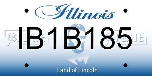 IB1B185 Illinois License Plate