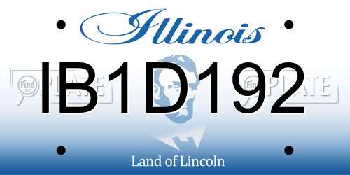 IB1D192 Illinois License Plate