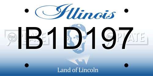 IB1D197 Illinois License Plate