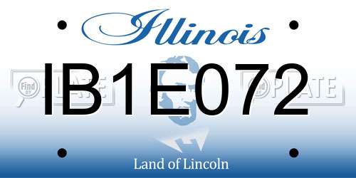 IB1E072 Illinois License Plate