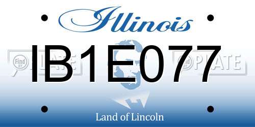 IB1E077 Illinois License Plate