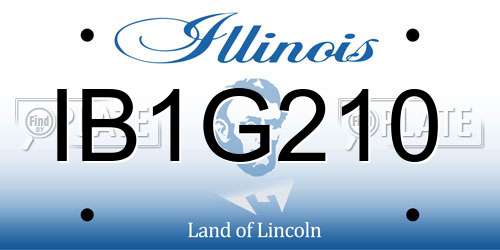 IB1G210 Illinois License Plate