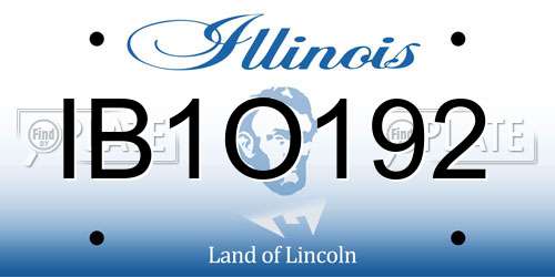 IB1O192 Illinois License Plate