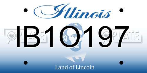 IB1O197 Illinois License Plate
