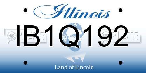 IB1Q192 Illinois License Plate