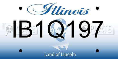 IB1Q197 Illinois License Plate
