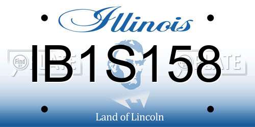 IB1S158 Illinois License Plate