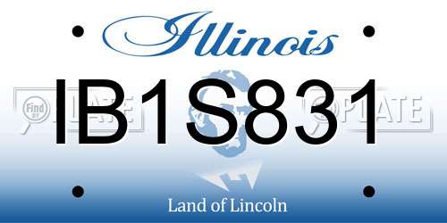 IB1S831 Illinois License Plate