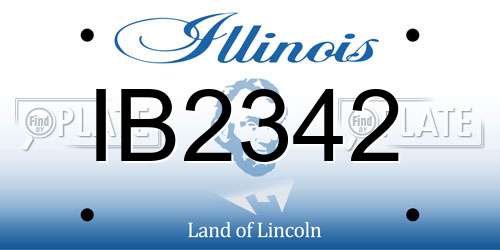 IB2342 Illinois License Plate