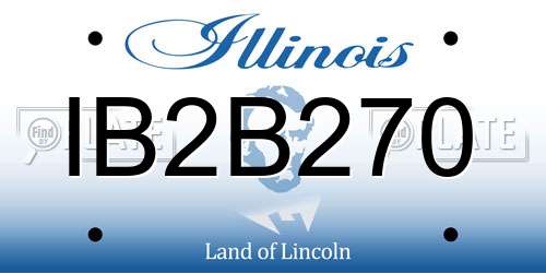 IB2B270 Illinois License Plate