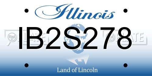 IB2S278 Illinois License Plate