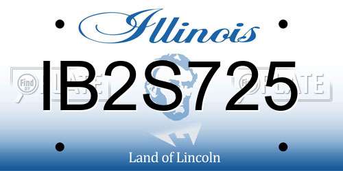 IB2S725 Illinois License Plate