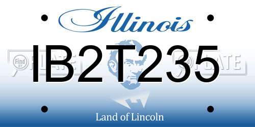 IB2T235 Illinois License Plate