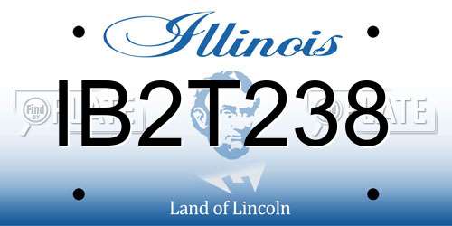 IB2T238 Illinois License Plate