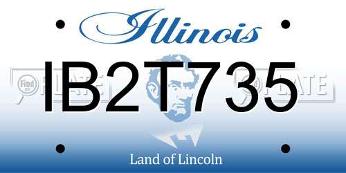 IB2T735 Illinois License Plate