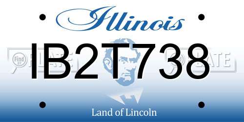 IB2T738 Illinois License Plate