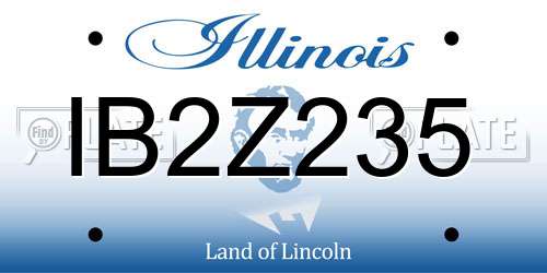 IB2Z235 Illinois License Plate
