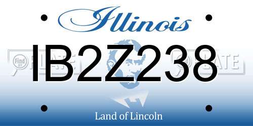 IB2Z238 Illinois License Plate