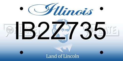 IB2Z735 Illinois License Plate