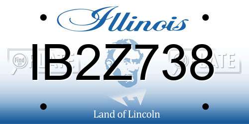 IB2Z738 Illinois License Plate