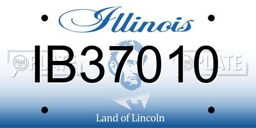 IB37010 Illinois License Plate