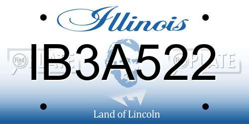 IB3A522 Illinois License Plate