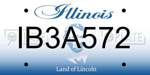 IB3A572 Illinois License Plate